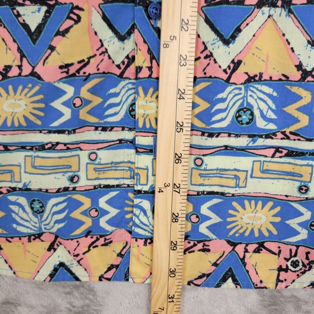 Patagonia Men's Short Sleeve XL Button Up Blue Pink Colorful Southwest Tribal - Picture 7 of 8